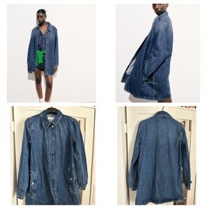 Zara 
TRF Denim Trench Jacket 
Size XS